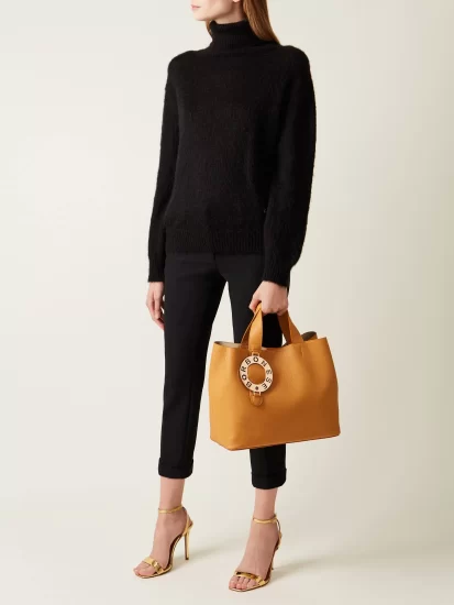 Borse BORBONESE autunno inverno 2022 2023 shopper in pelle marrone