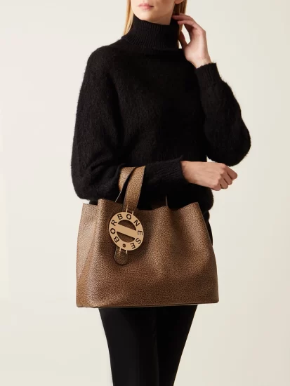 Borse BORBONESE autunno inverno 2022 2023 shopper in tela elegante