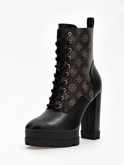 stivaletti con logo guess neri