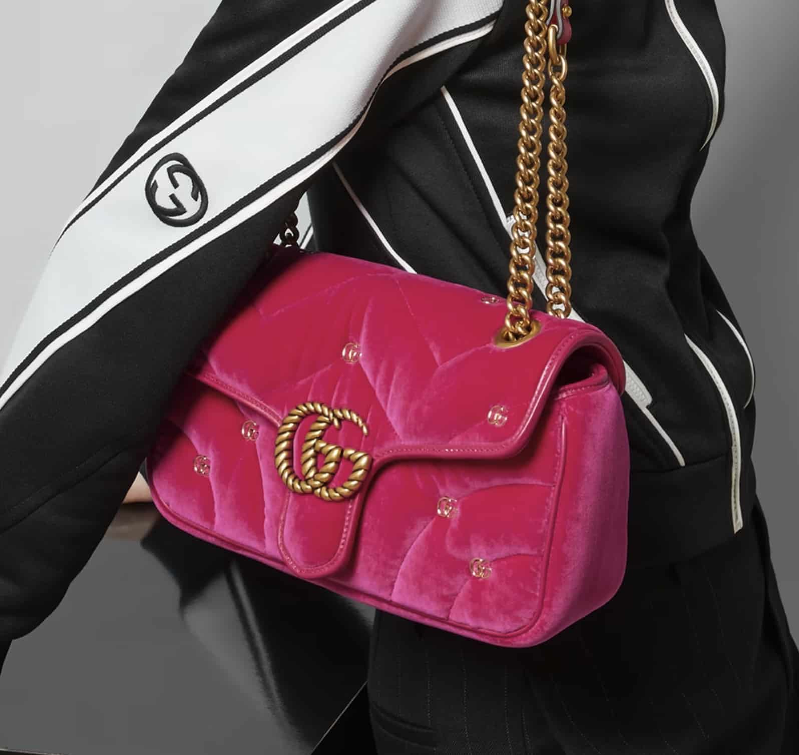 Marmont Gucci in velluto misura piccola mini elegante
