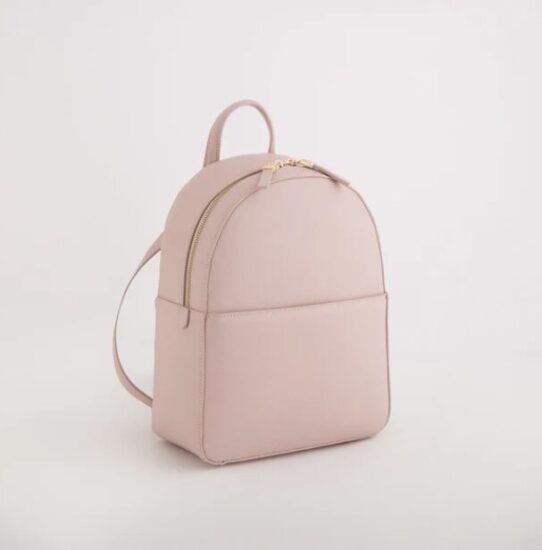 Zaino Carpisa da donna in ecopelle rosa cipria, linea minimal