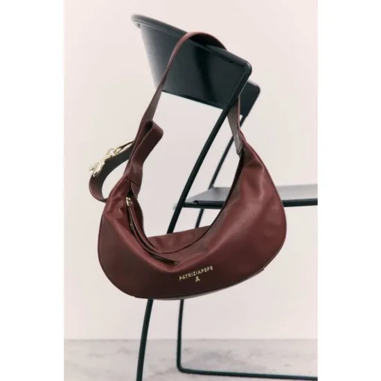 Borsa New Moon Patrizia Pepe in pelle marrone collezione autunno inverno 2026-2027