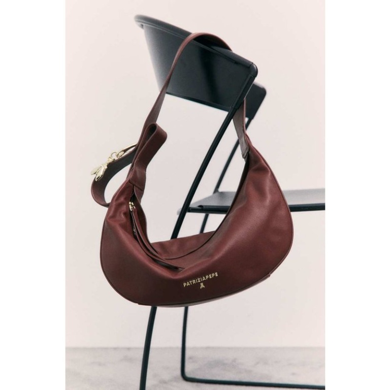 Borsa New Moon Patrizia Pepe in pelle marrone collezione autunno inverno 2026-2027