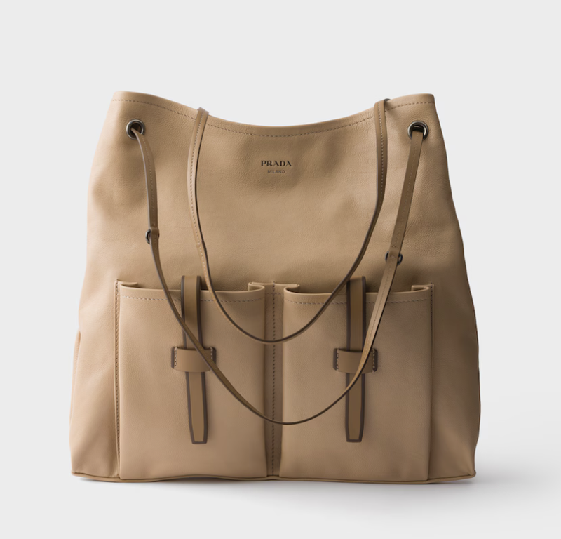 Borsa Prada originale in pelle con logo PRADA MILANO impresso