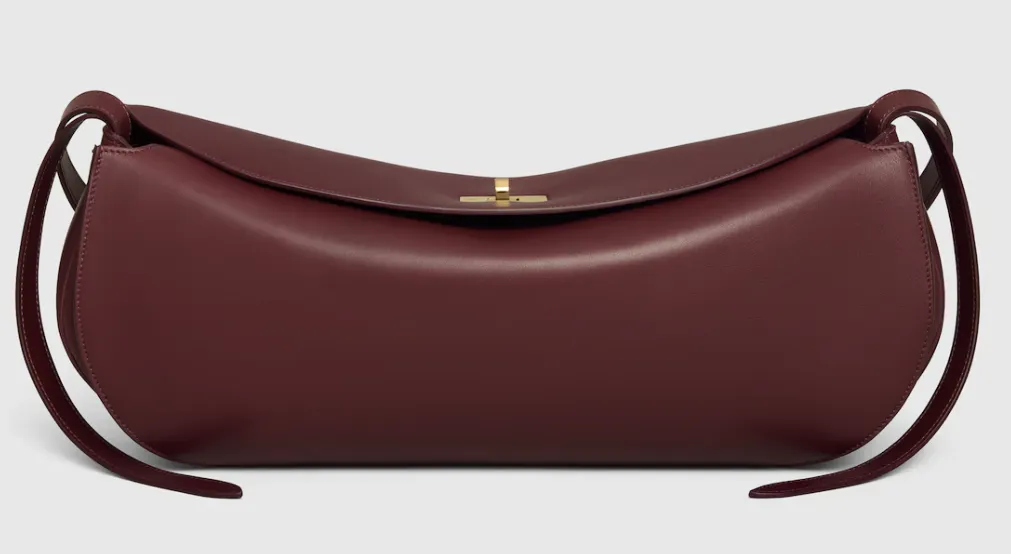 Authentic Celine bag in burgundy smooth calfskin with gold hardware