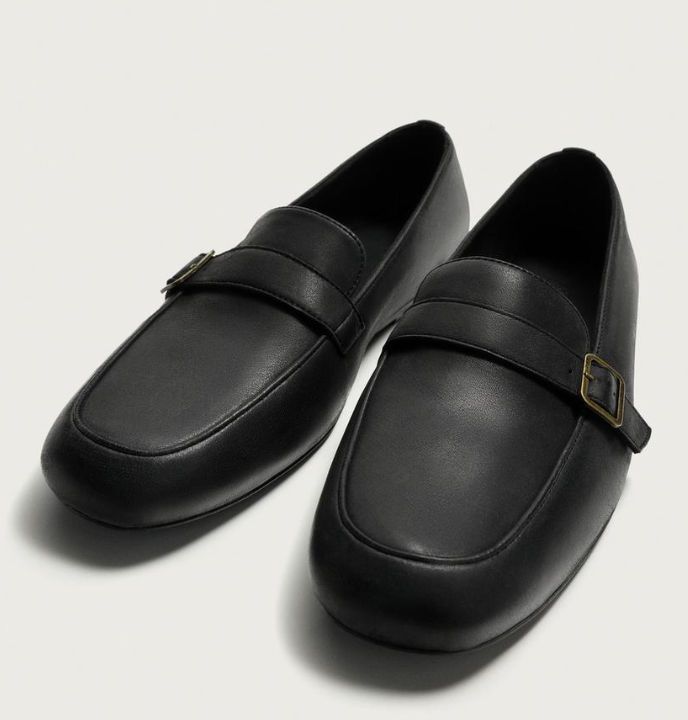 Mocassino nero con fascetta e fibbia Zara uomo autunno inverno 2026 2027