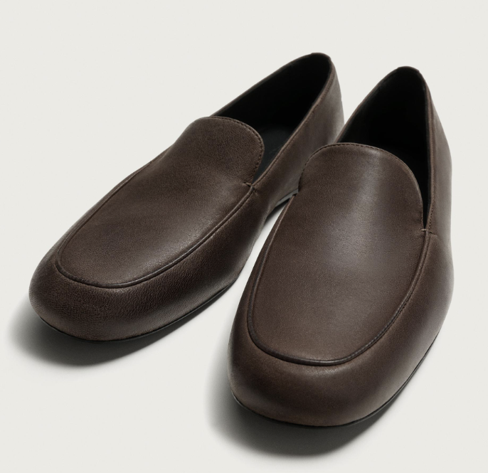 Mocassino in pelle morbida marrone Zara uomo autunno inverno 2026 2027