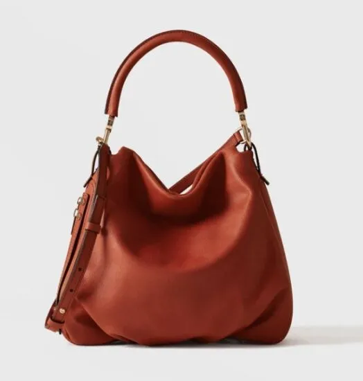 Borsa Bice hobo in pelle arancione della collezione Borbonese autunno inverno 2026 2027