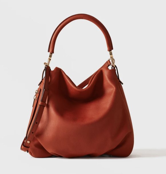 Borsa Bice hobo in pelle arancione della collezione Borbonese autunno inverno 2026 2027