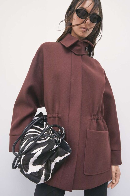 Parka in lana e cashmere Patrizia Pepe autunno inverno 2026 2027 color mogano